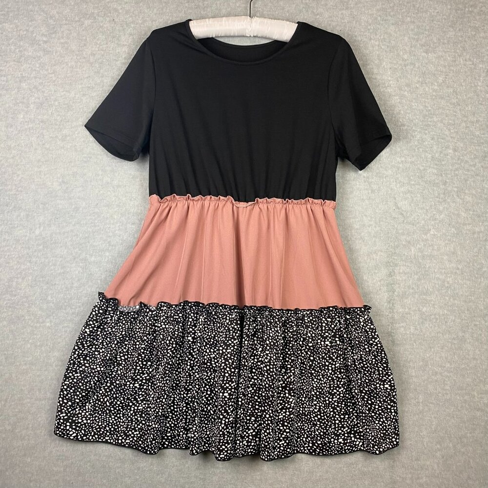 T-Shirt Dress with Elastic Empire Waistline - Size 1XL